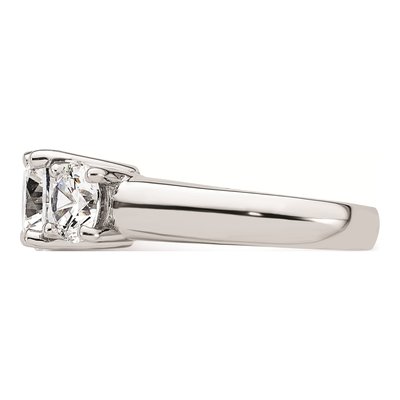 14K White Gold 3-Stone Engagement Ring Mounting – view 4