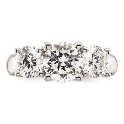 14K White Gold 3-Stone Engagement Ring Mounting – view 5