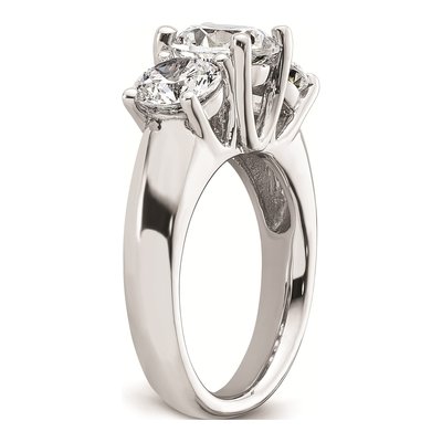 14K White Gold 3-Stone Engagement Ring Mounting – view 7