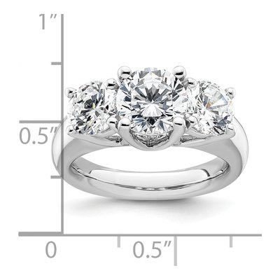 14K White Gold 3-Stone Engagement Ring Mounting – view 8