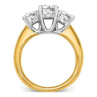 14K Two-Tone Gold 3-Stone Ring Mounting – view 2