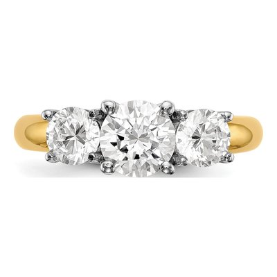 14K Two-Tone Gold 3-Stone Ring Mounting – view 4