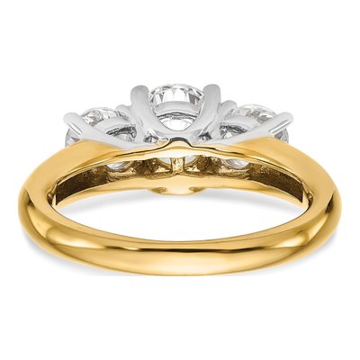14K Two-Tone Gold 3-Stone Ring Mounting – view 5