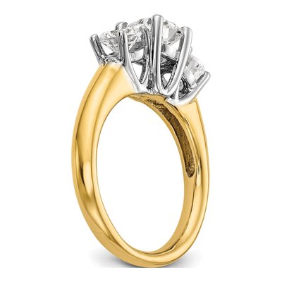 14K Two-Tone Gold 3-Stone Ring Mounting – view 6