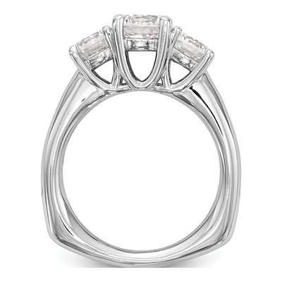 14K White Gold 3-Stone Ring Mounting – view 2