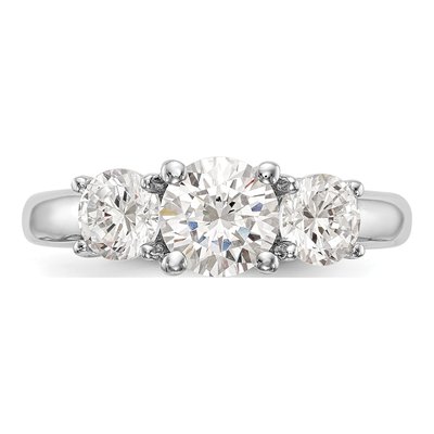 14K White Gold 3-Stone Ring Mounting – view 4