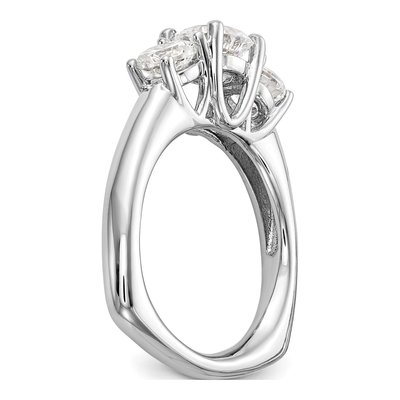14K White Gold 3-Stone Ring Mounting – view 6