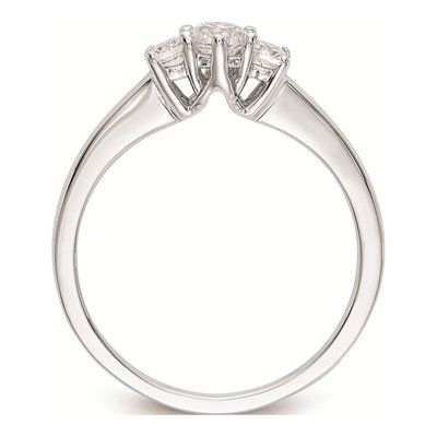 14K White Gold 3-Stone Diamond Engagement Ring Mounting – view 2