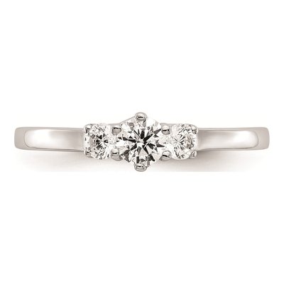 14K White Gold 3-Stone Diamond Engagement Ring Mounting – view 4