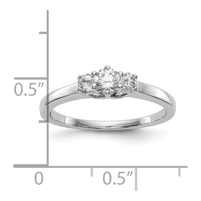 14K White Gold 3-Stone Diamond Engagement Ring Mounting – view 7