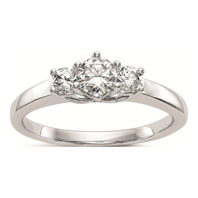 14K White Gold Diamond Engagement Ring Mounting