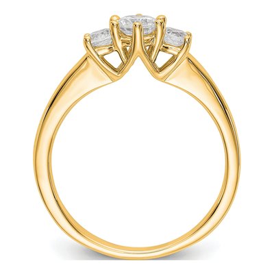 14K Yellow Gold 3-Stone Engagement Ring Mounting – view 3