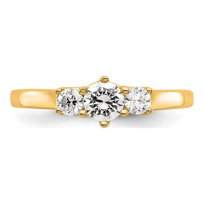 14K Yellow Gold 3-Stone Engagement Ring Mounting – view 5