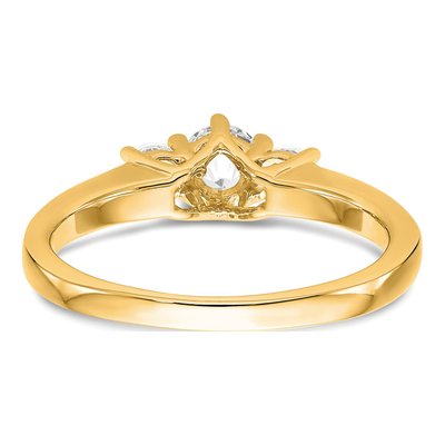 14K Yellow Gold 3-Stone Engagement Ring Mounting – view 6