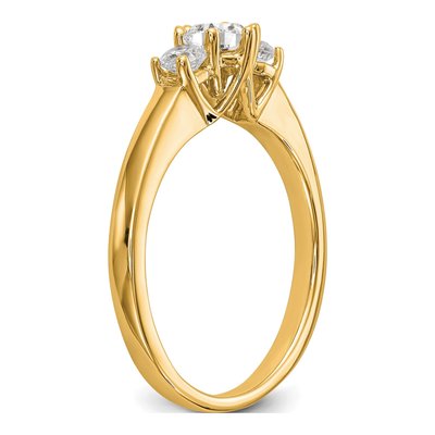 14K Yellow Gold 3-Stone Engagement Ring Mounting – view 7