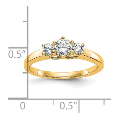 14K Yellow Gold 3-Stone Engagement Ring Mounting – view 8