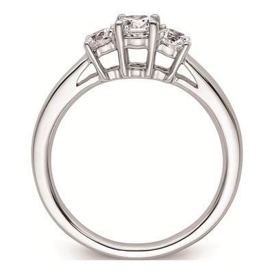 14K White Gold 3-Stone Engagement Ring Mounting – view 2