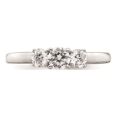 14K White Gold 3-Stone Engagement Ring Mounting – view 4