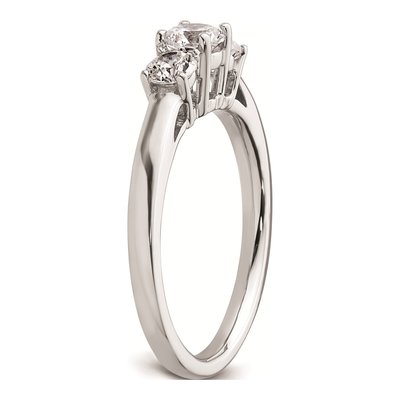 14K White Gold 3-Stone Engagement Ring Mounting – view 6