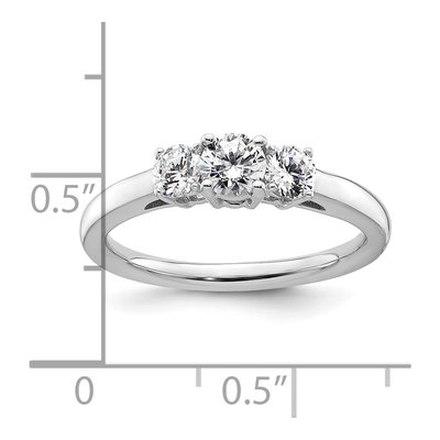 14K White Gold 3-Stone Engagement Ring Mounting – view 7