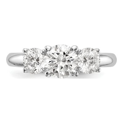 14K White Gold Diamond 3-Stone Engagement Ring Semi-Mount – view 5