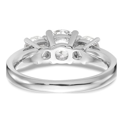14K White Gold Diamond 3-Stone Engagement Ring Semi-Mount – view 6
