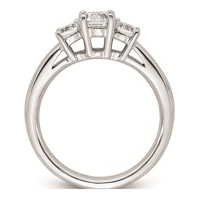 14K White Gold 3-Stone Engagement Ring Mounting – view 3