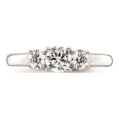 14K White Gold 3-Stone Engagement Ring Mounting – view 6