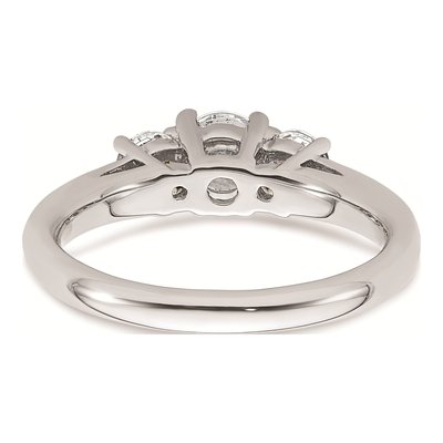 14K White Gold 3-Stone Engagement Ring Mounting – view 7