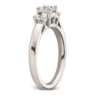 14K White Gold 3-Stone Engagement Ring Mounting – view 8