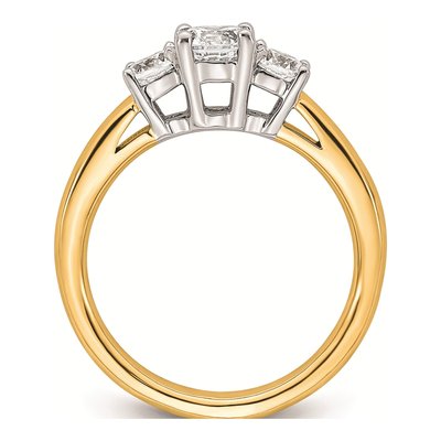 14K Two-Tone Gold 3-Stone Engagement Ring Mounting – view 3