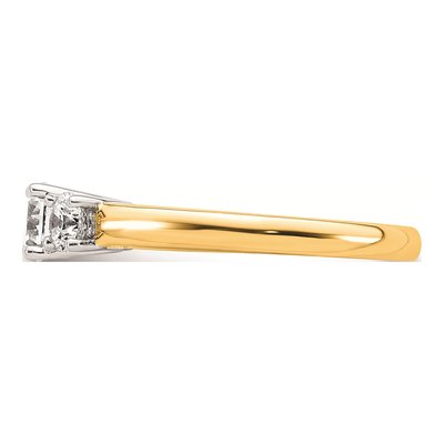 14K Two-Tone Gold 3-Stone Engagement Ring Mounting – view 4