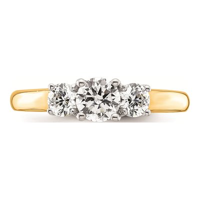 14K Two-Tone Gold 3-Stone Engagement Ring Mounting – view 5