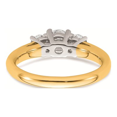 14K Two-Tone Gold 3-Stone Engagement Ring Mounting – view 6