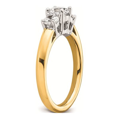 14K Two-Tone Gold 3-Stone Engagement Ring Mounting – view 7