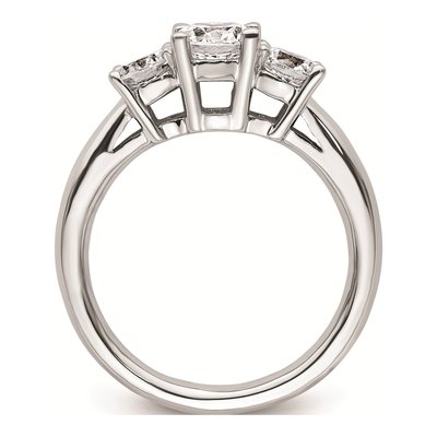 14K White Gold 3-Stone Engagement Ring Mounting – view 3