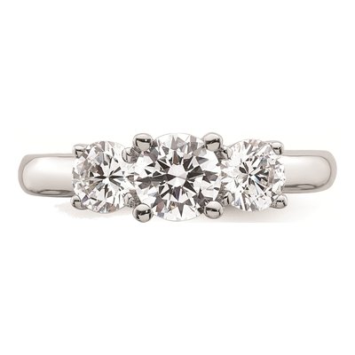 14K White Gold 3-Stone Engagement Ring Mounting – view 6