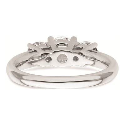 14K White Gold 3-Stone Engagement Ring Mounting – view 7