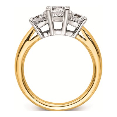 14K Two-Tone Gold 3-Stone Engagement Ring Mounting – view 3