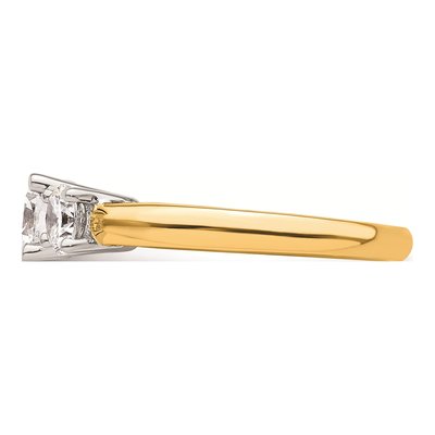 14K Two-Tone Gold 3-Stone Engagement Ring Mounting – view 4