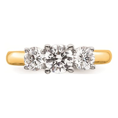 14K Two-Tone Gold 3-Stone Engagement Ring Mounting – view 5