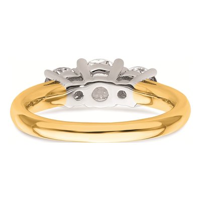 14K Two-Tone Gold 3-Stone Engagement Ring Mounting – view 6