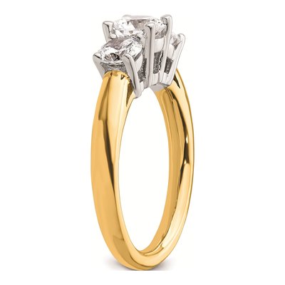 14K Two-Tone Gold 3-Stone Engagement Ring Mounting – view 7