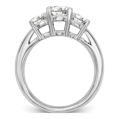 14K White Gold 3-Stone Engagement Ring Mounting – view 3