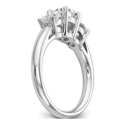 14K White Gold 3-Stone Engagement Ring Mounting – view 7