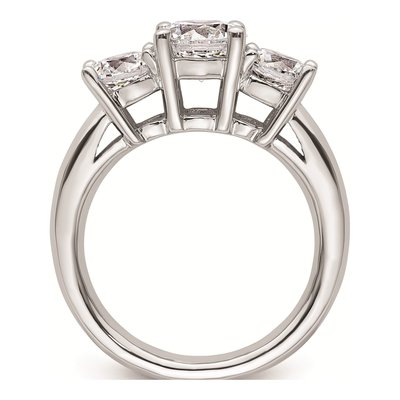 14K White Gold 3-Stone Engagement Ring Mounting – view 4