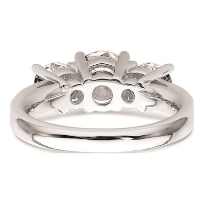 14K White Gold 3-Stone Engagement Ring Mounting – view 7