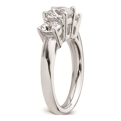 14K White Gold 3-Stone Engagement Ring Mounting – view 8