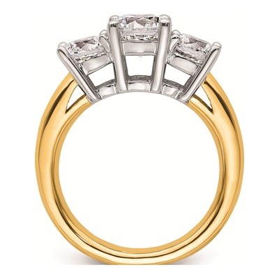14K Two-Tone Gold 3-Stone Engagement Ring Mounting – view 3