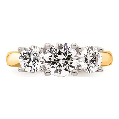 14K Two-Tone Gold 3-Stone Engagement Ring Mounting – view 5
